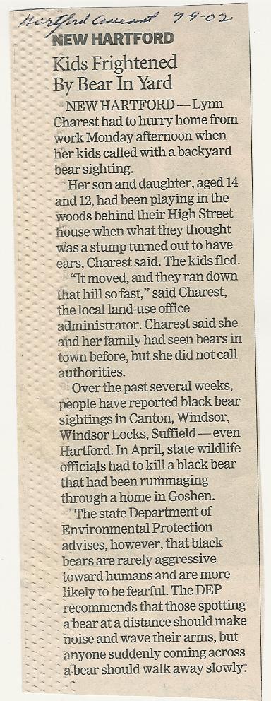 2010.299.9.15 Kids Frightened by Bear in Yard  Article