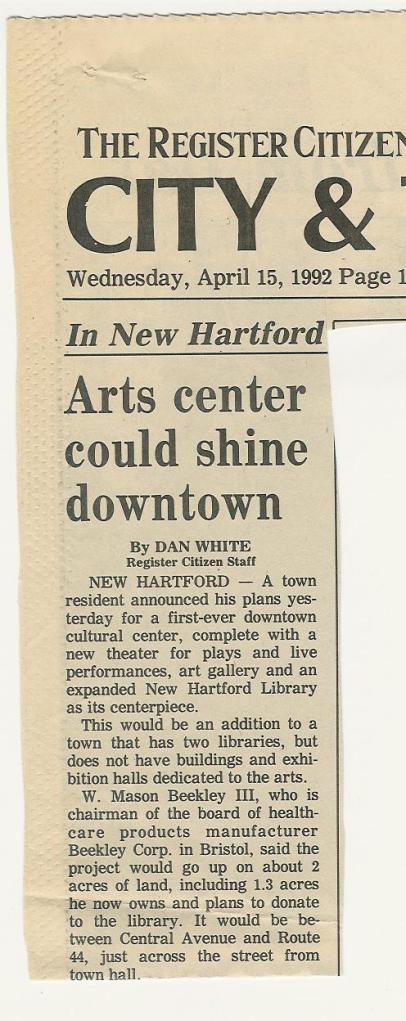 2010.299.9.71 Arts Center Could Shine Downtown, Article, Page 1